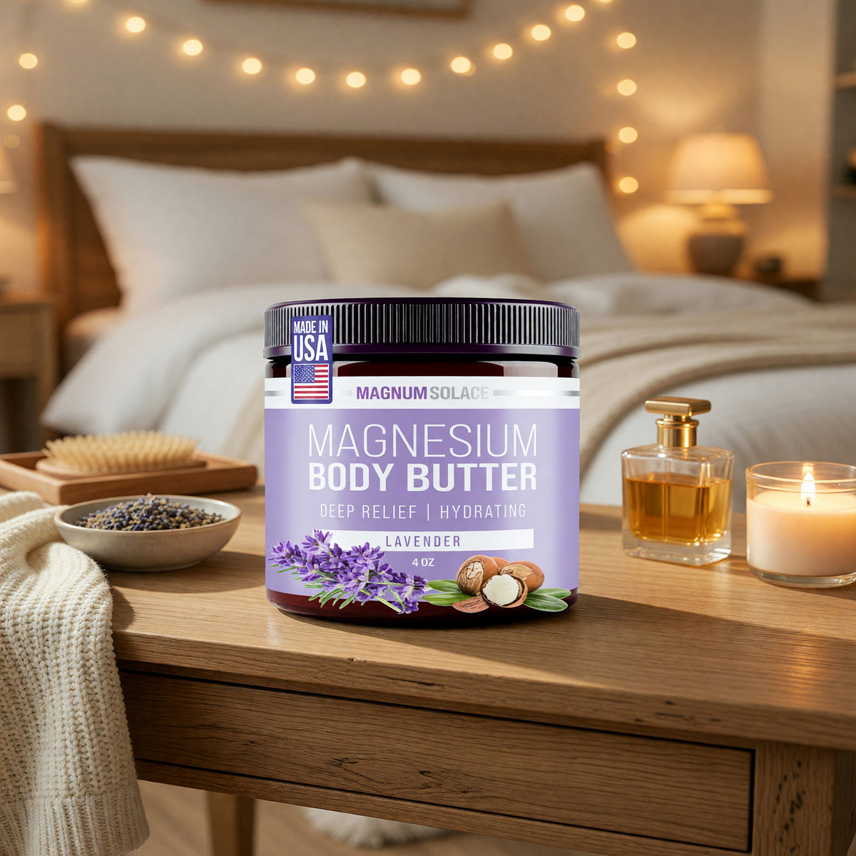 Magnesium Body Butter by Magnum Solace, 5 oz Body Butter - Lavender - Lavender