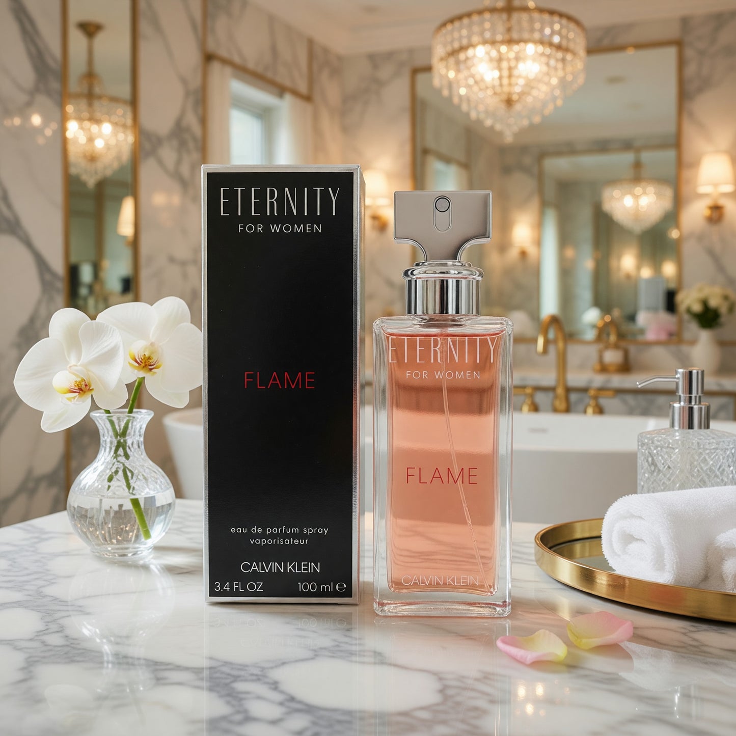 Eternity Flame by Calvin Klein, 3.4 oz EDP Spray for Women