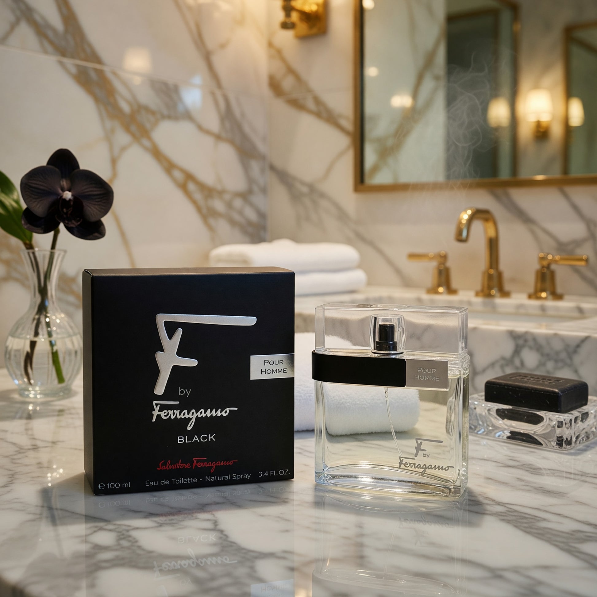 F Black by Salvatore Ferragamo, 3.4 oz EDT Spray for Men