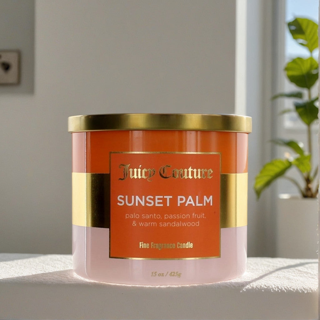 Juicy Couture 14.5 oz Soy Wax Blend 3 Wick Candle - Sunset Palm
