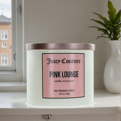 Juicy Couture 14.5 oz Soy Wax Blend 3 Wick Candle - Pink Lounge