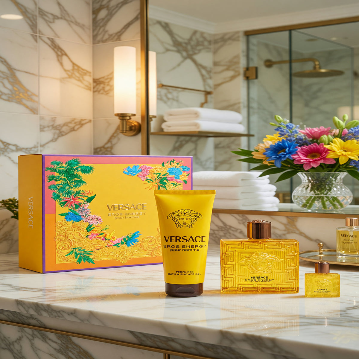 Eros Energy by Versace, 3 Piece Gift Set for Men