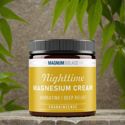 Nighttime Magnesium Cream by Magnum Solace, 5 oz Lotion - Frankincense