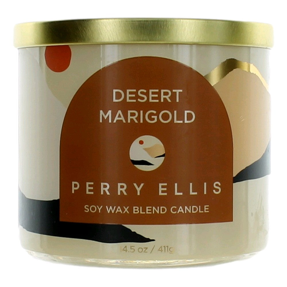 Perry Ellis 14.5 oz Soy Wax Blend 3 Wick Candle - Desert Marigold