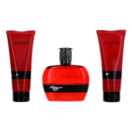 Mustang Red by Mustang, 3 Piece Gift Set for Men