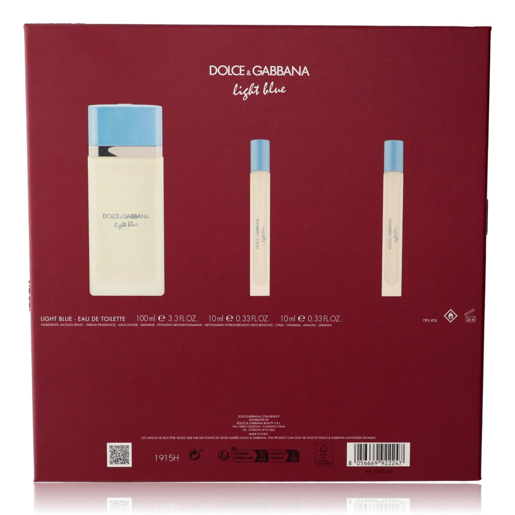 Light Blue by Dolce & Gabbana, 3 Piece Set for Women 