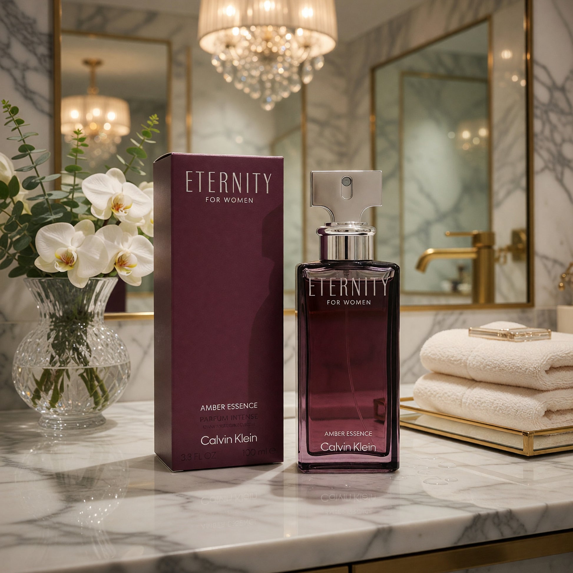 Eternity Amber Essence by Calvin Klein, 3.4oz Parfum Intense Spray women