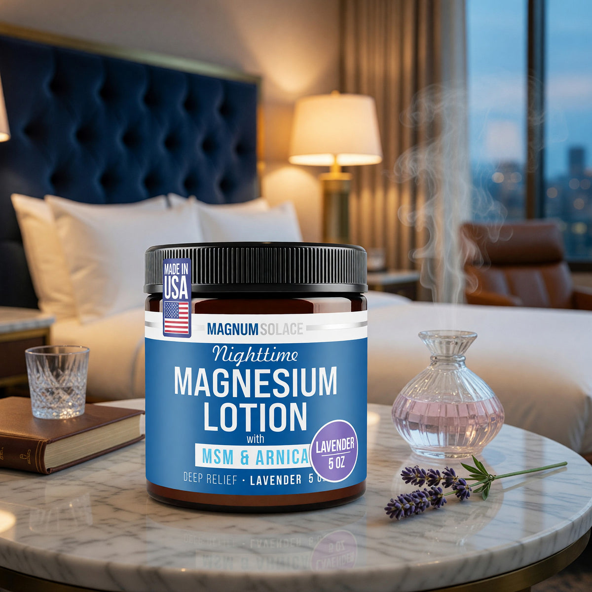 Nighttime Magnesium Lotion with MSM & Arnica, 5oz Lotion - Lavender