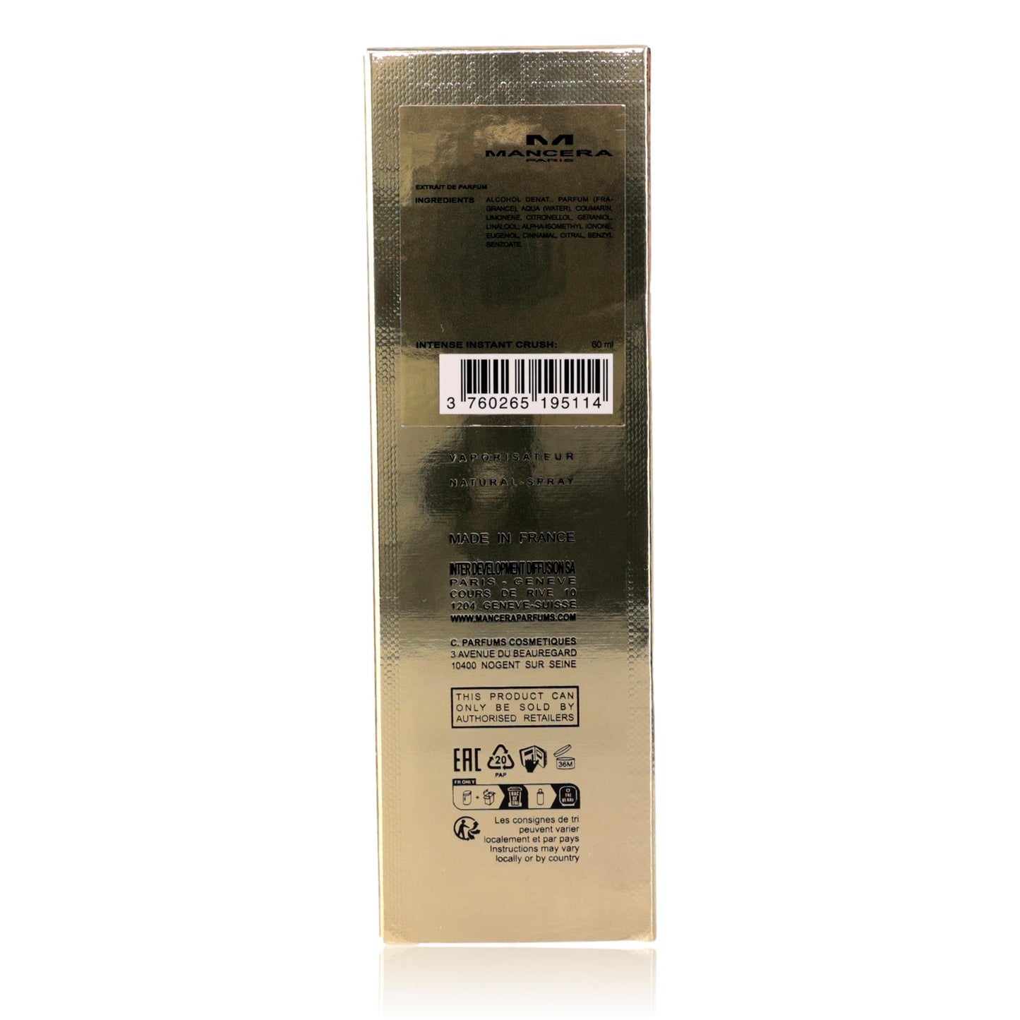 Mancera Intense Instant Crush by Mancera, 2oz Extrait de Parfum for Unisex
