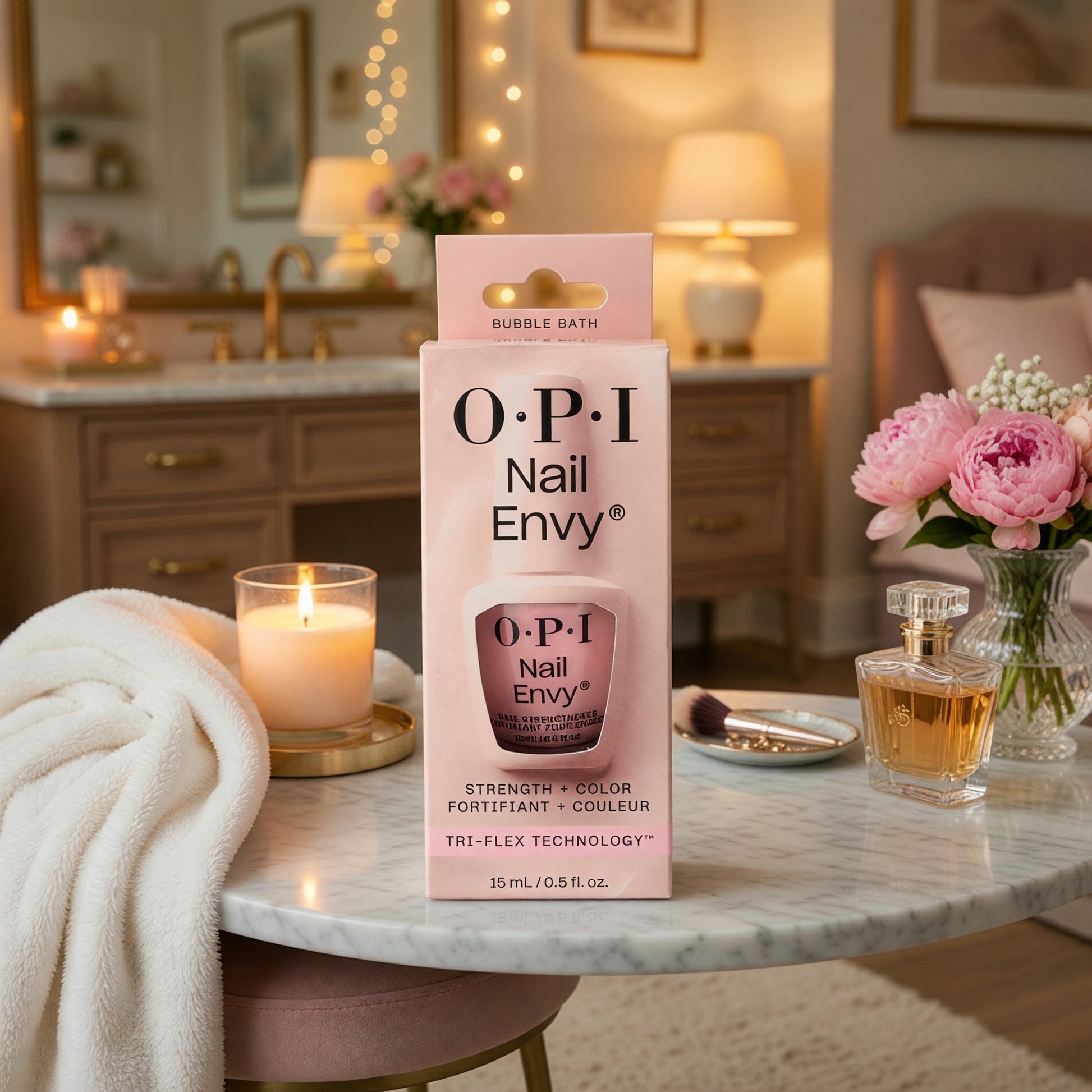 OPI Nail Envy by OPI, 0.5 oz Nail Strengthener - Bubble Bath  - Bubble Bath