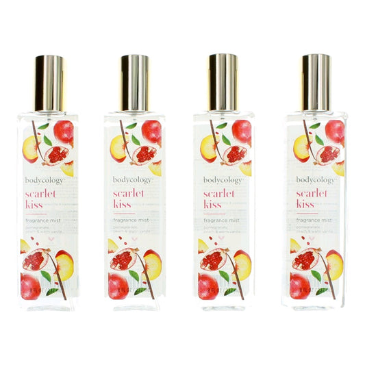 Scarlet Kiss by Bodycology, 4 Pack 8 oz Fragrance Mist for Women