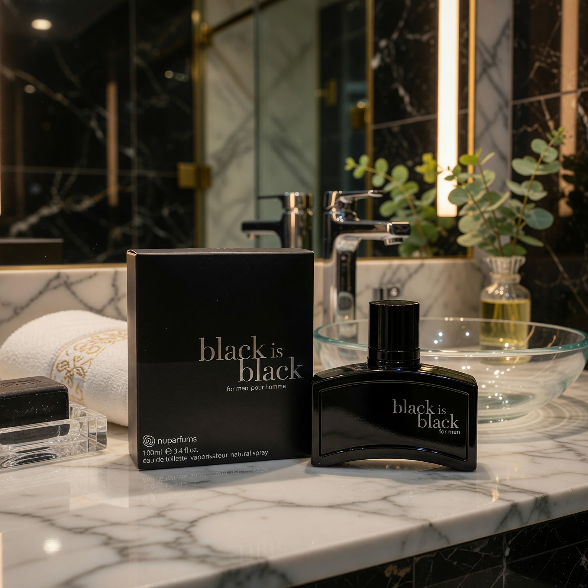Black is Black by NuParfums, 3.4 oz EDT Spray for Men