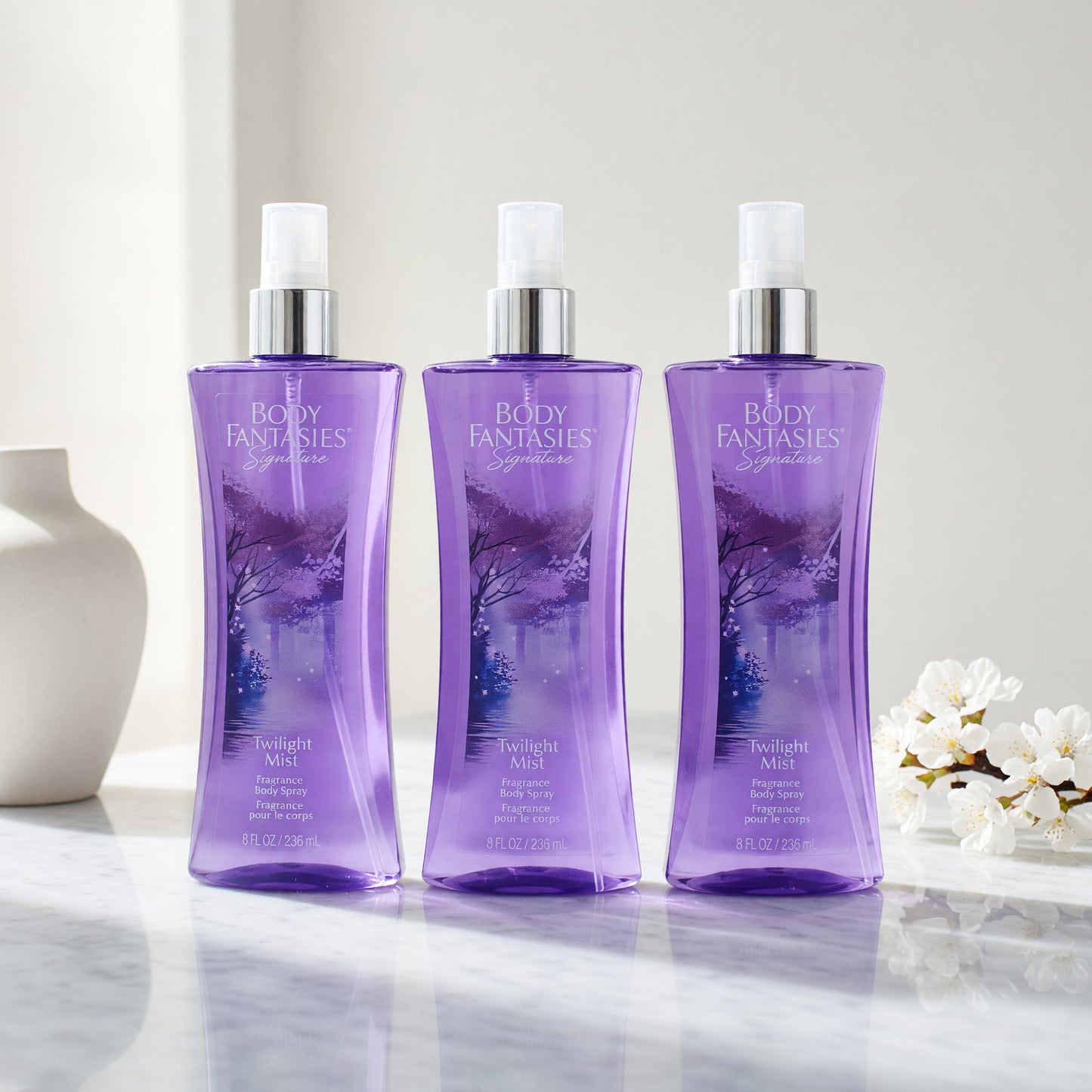 Twilight Mist by Body Fantasies, 3 Pack 8oz Fragrance Body Spray women