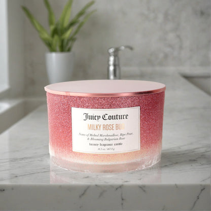 Juicy Couture 16.5 oz Soy Wax Blend 3 Wick Candle - Milky Rose Bud