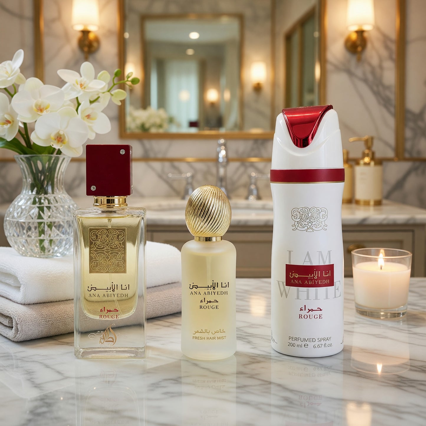 Ana Abiyedh Rouge by Lattafa, 3 Piece Gift Set for Unisex