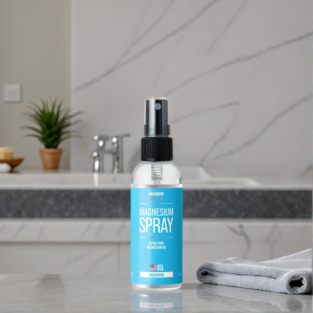 Magnesium Spray by Magnum Solace, 2 oz Ultra Pure Magnesium Oil