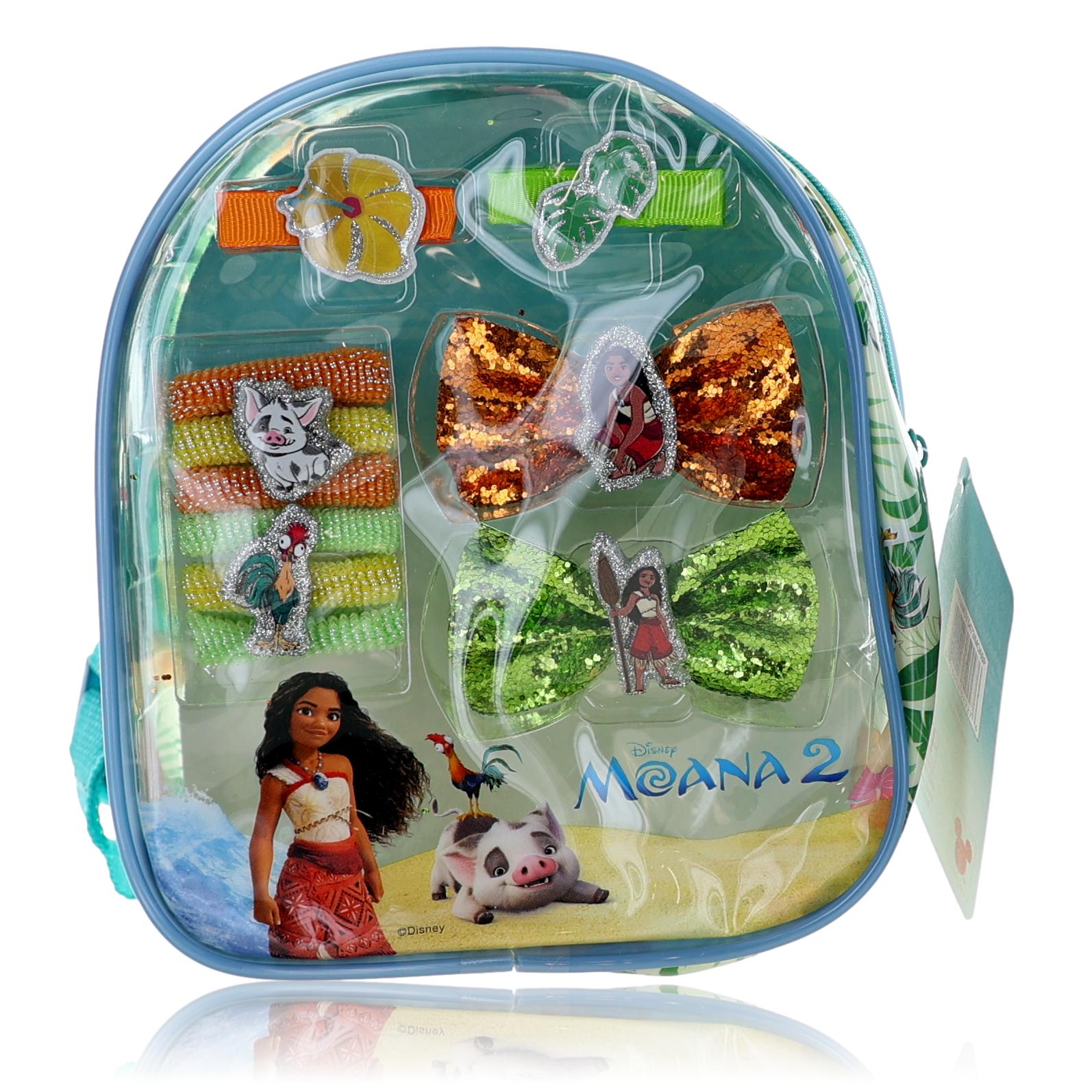 Moana Hair Accessory Backpack by Disney, 11 Piece Set for Kids