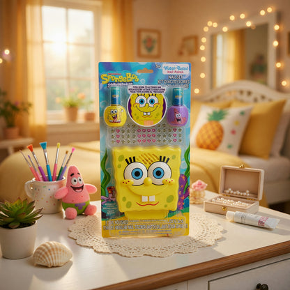 Spongebob Squarepants Nail Set with Nail Dryer, 14 Piece Set for Kids