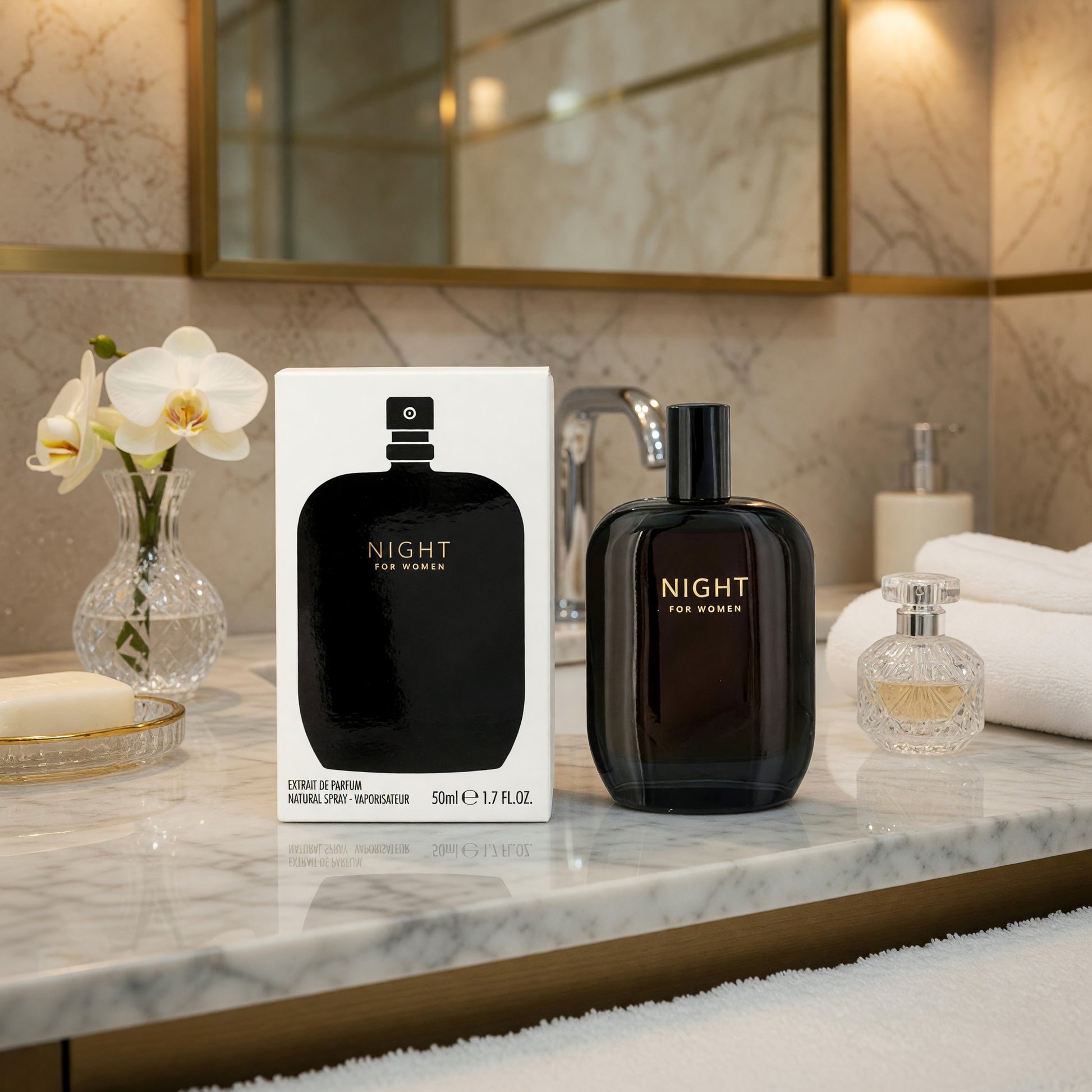 Night by Fragrance One, 1.7 oz Extrait de Parfum Spray for Women