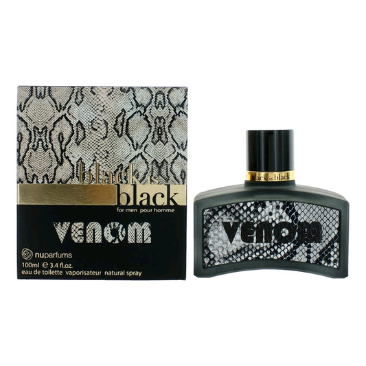 Black is Black Venom by NuParfums, 3.4 oz EDT Spray for Men