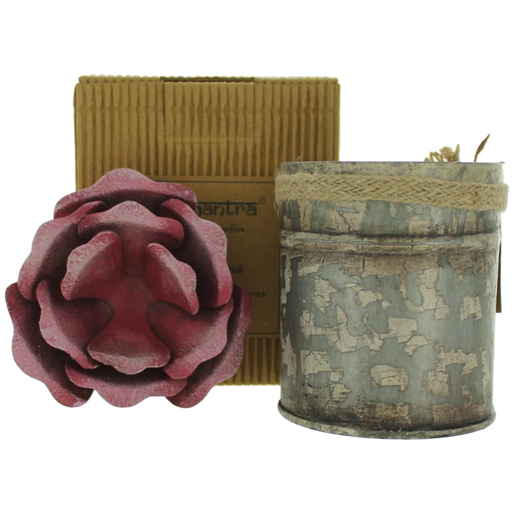 Bali Mantra Handmade Scented Candle In Rose Tin - Peach Grapefruit