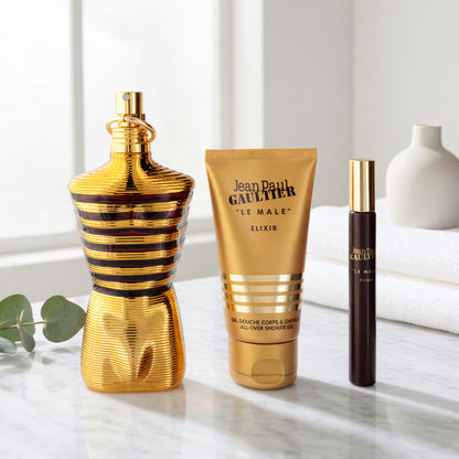 Le Male Elixir by Jean Paul Gaultier, 3 Piece Set for Men
