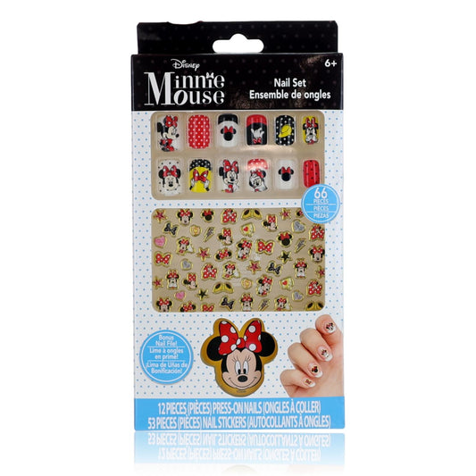 Minnie Mouse Nail Art Set by Disney, 66 Piece Set for Kids