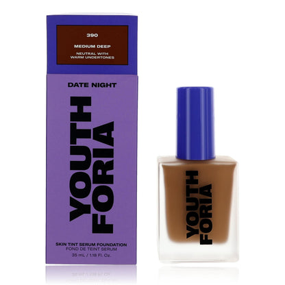 Date Night by Youthforia, 1.18oz Skin Tint Serum Foundation - 390 Medium Deep - 390 Medium Deep