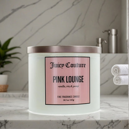Juicy Couture 14.5 oz Soy Wax Blend 3 Wick Candle - Pink Lounge