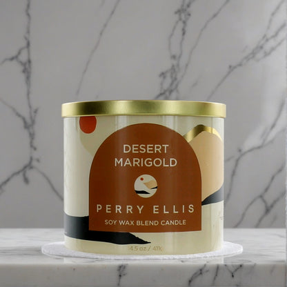 Perry Ellis 14.5 oz Soy Wax Blend 3 Wick Candle - Desert Marigold