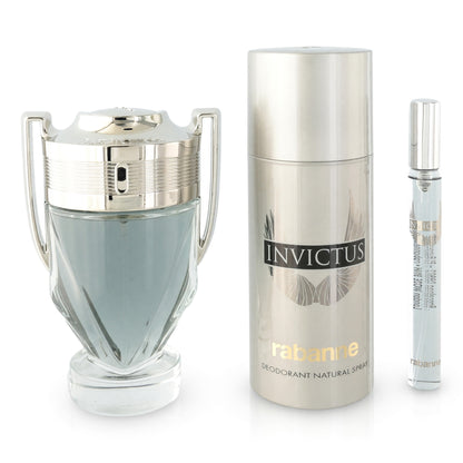 Invictus by Paco Rabanne, 3 Piece Gift Set for Men