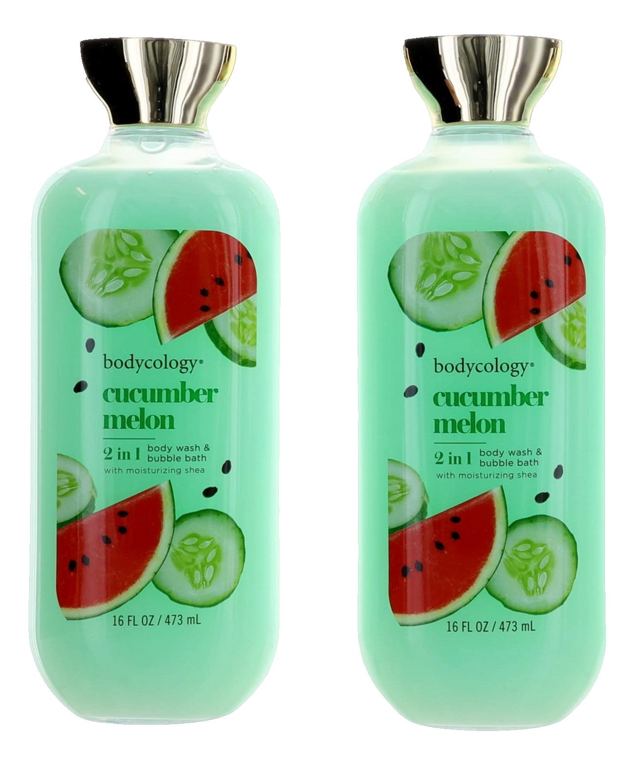 Cucumber Melon by Bodycology, 3 Pack 16oz 2 in 1 Body Wash & Bubble Bath women
