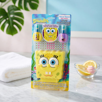 Spongebob Squarepants Nail Set with Nail Dryer, 14 Piece Set for Kids