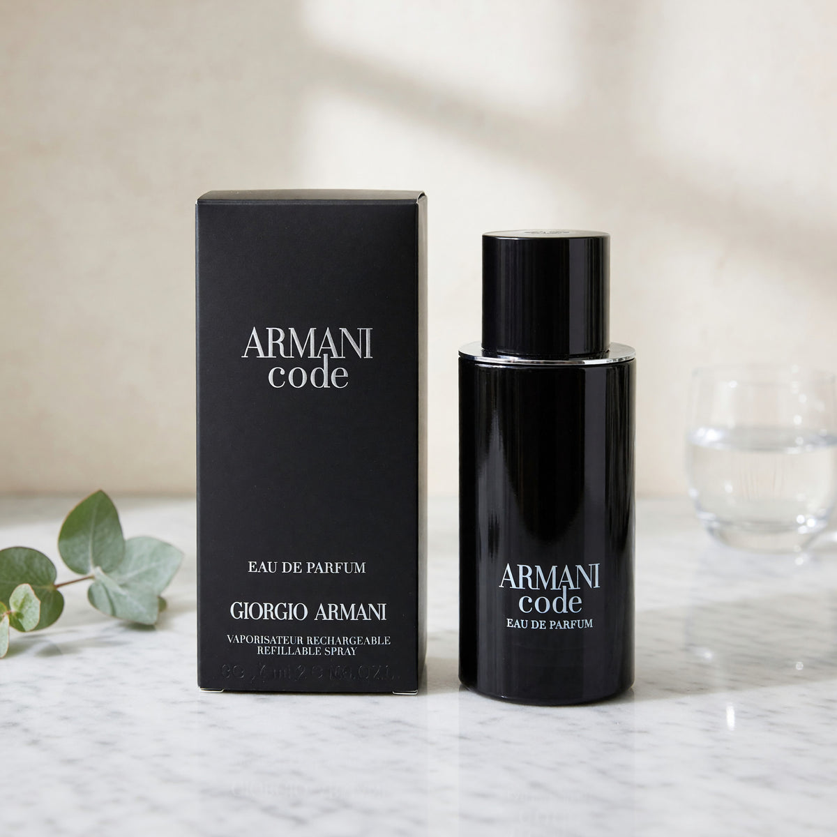 Armani Code by Giorgio Armani, 2.5 oz EDP Refillable Spray for Men 